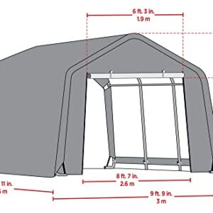 Scotts 10' x 15' x 8' All Season Outdoor Storage Shed with Waterproof Cover, Green