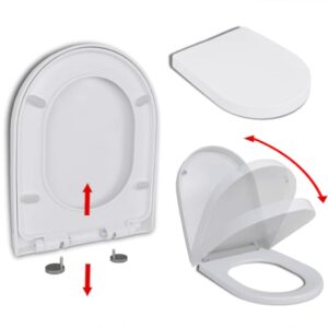 cumyzo soft-close toilet seat with quick-release design white square 1.88kg/4.14ib toilet & bidet seats