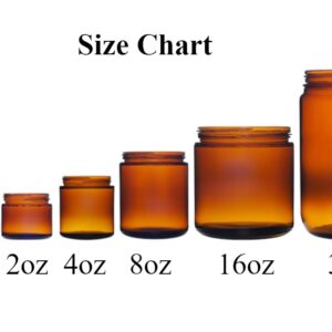 4oz Amber Glass Jar With Lids - FDA COMPLIANT Glass, BPA Free - Small Travel Container Jars - Perfect Filling For Lotion, Moisturizer, Medicine, Pill, Face Cream, Mask - 2 packs