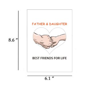 Dapofajo Father's Day Card from Daughter, Father & Daughter Card, Birthday Card for Dad from Daughter, Happy Father Day Card, Greeting Card for Daughter from Father