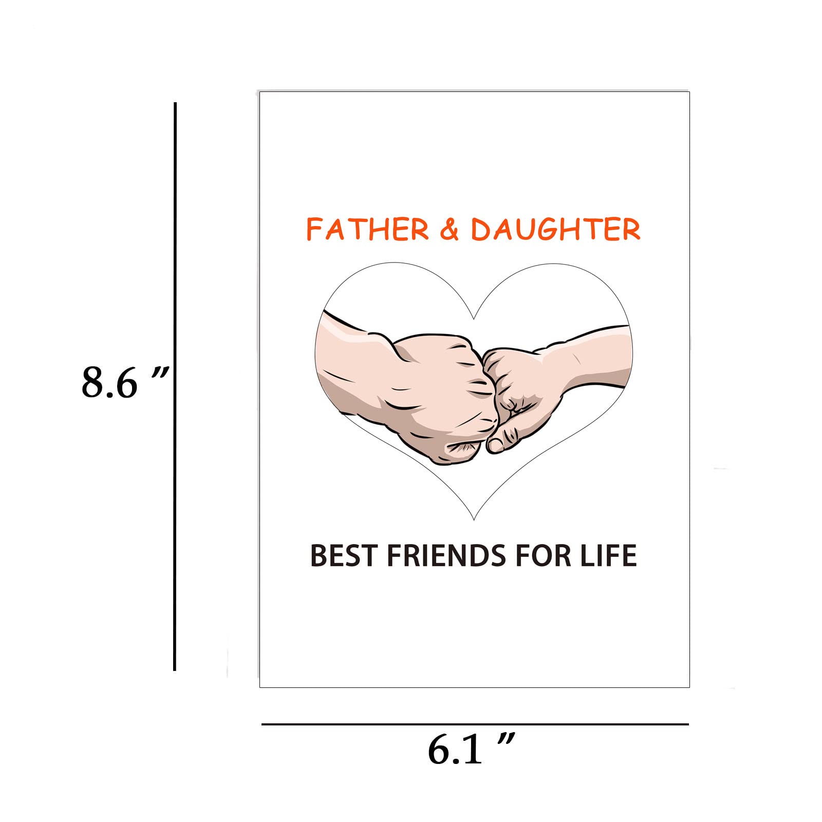 Dapofajo Father's Day Card from Daughter, Father & Daughter Card, Birthday Card for Dad from Daughter, Happy Father Day Card, Greeting Card for Daughter from Father