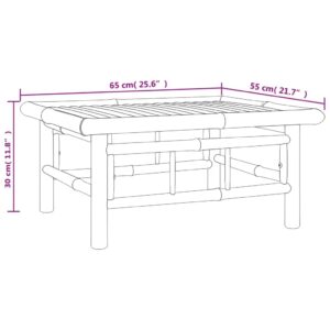 vidaXL Outdoor Bamboo Patio Table - Durable, Weather-Resistant, Easy-to-Clean Outdoor Surface - Perfect for Meals & Decorative Items – Brown.