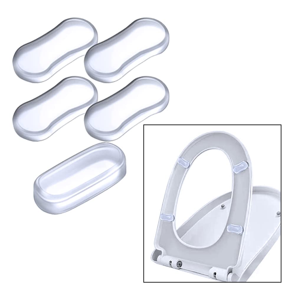 5 Pieces Toilet Seat Bumpers, Universal Toilet Seat Buffer Toilet Lid Rubber Bumpers Strong Adhesive Bidet Toilet Bumpers Used for Home, Hotel, Hospital Bidet Attachment