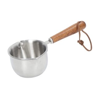 milk pot,200ml butter melting pot,stainless steel butter warmer,multipurpose sauce pan/pot,with dual pour spouts and wooden handle,dishwasher safe