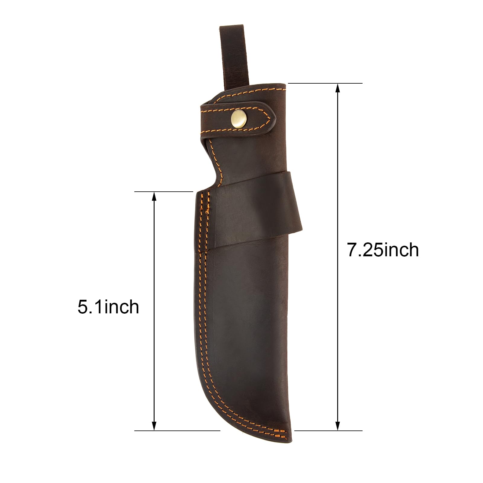 Belt Knife Sheath, Knife Holster for 5 inch Blade Knife, Horizontal Knife Sheath for Belt EDC Knife Holster Belt, Compact Draw Knife Holster,Darkbrown