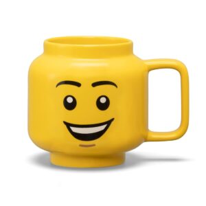 room copenhagen lego ceramic mug, happy boy face, large, 17.9 fl. oz. (530 ml)