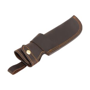 belt knife sheath, knife holster for 5 inch blade knife, horizontal knife sheath for belt edc knife holster belt, compact draw knife holster,darkbrown