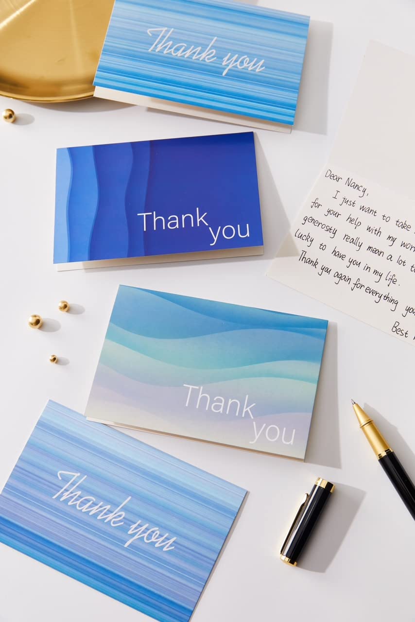 cofullsky Thank You Cards with Envelopes, Thank You Notes Cards Bulk 4 * 6 Blank Baby Shower Thank You Greeting Cards Set for Funeral Wedding Bridal Shower Business Graduation 2024 Coworker Employee