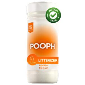 pooph litterizer - litter box civilizer, 16oz - dismantles odors on a molecular basis, freshener, eliminator, urine, pee, deodorizer, fresh, clean, potty, safe