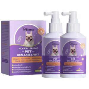 2pcs pet teeth mouth cleaning spray, pet oral care cleaner, cat & dog breath freshener spray