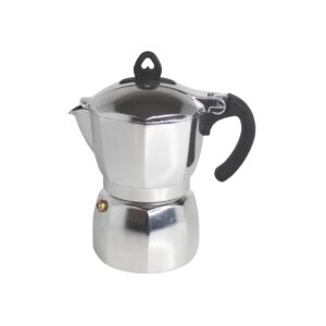 imusa 3 cup stovetop espresso maker with heart shaped knob, silver