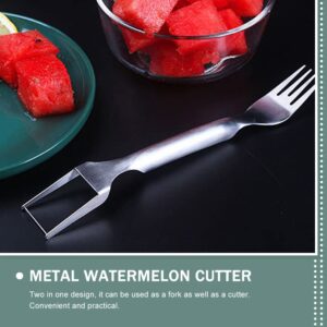 IMIKEYA 2PCS Watermelon Slicer Cutter：2-in-1 Watermelon Slicer Stainless Steel Watermelon Cutter Slicer Fruit Forks Slicer Knife for Kitchen Gadget