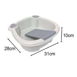 Gralara Laundry Wash Basin with Washboard, Washing Clothes Bucket Hand Wash Board Basin for Laundry Japanese Laundry Tub for T Shirt, Underwear, Gray