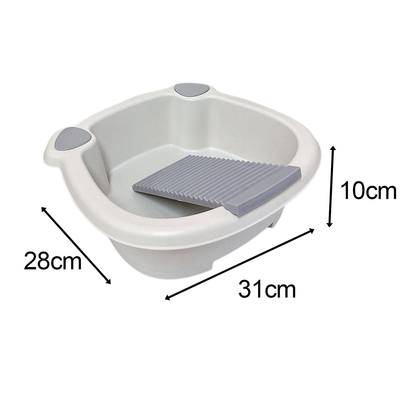 Gralara Laundry Wash Basin with Washboard, Washing Clothes Bucket Hand Wash Board Basin for Laundry Japanese Laundry Tub for T Shirt, Underwear, Gray