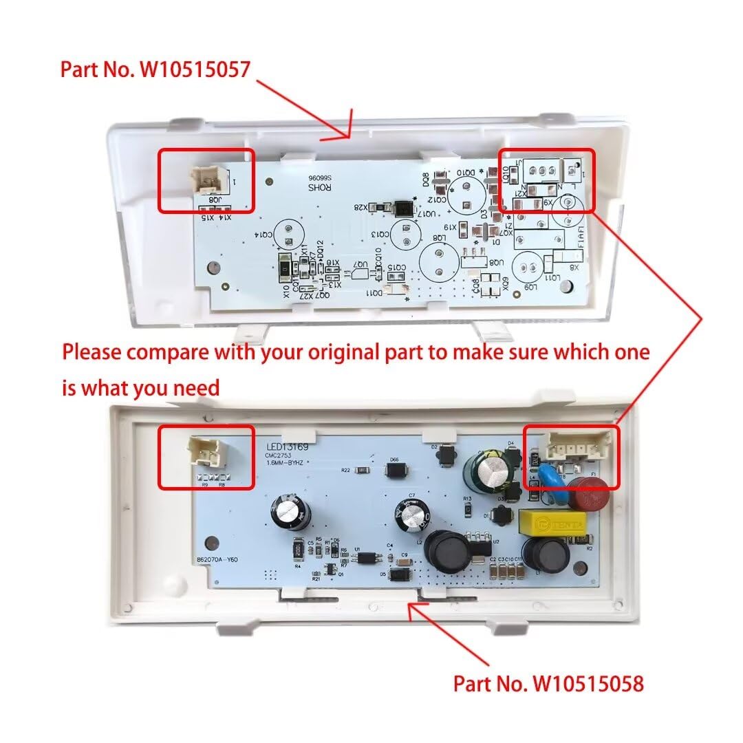 W10515058 LED Light Replacement for Whirlpool WRS325FDAM04, SIDE-BY-SIDE, W/DISPENSER, WRS325FDAT02, WRS325FDAT04, SIDE-BY-SIDE, W/DISPENSER