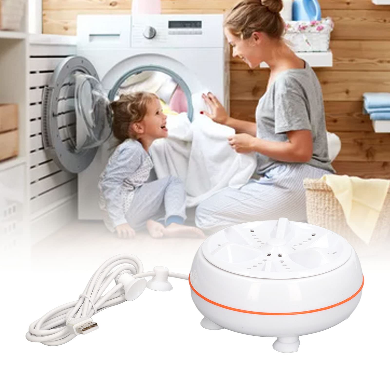 Mini Washing Machine, Portable Turbo Washer Turbine Sterilizes Compact Dishwashers with USB Suitable for Business Travel College Room Apartment Camping Trip Cleaning Sock Underwear