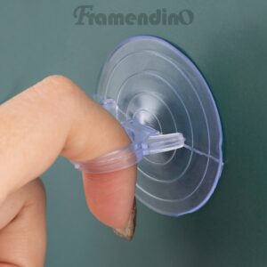 Framendino, 30 Pack Clear Suction Cups with Ring Suction Cups Sucker 1.8 Inch Key Ring Suction Cup Hooks for Windows Wall Car Kitchen Office Hangers Home Decoration