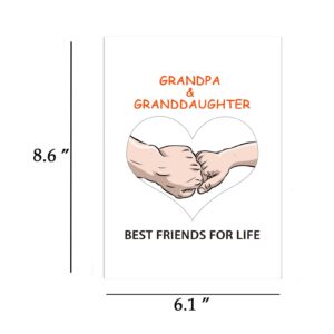 Dapofajo Grandpa & Granddaughter, Grandpa Birthday Card, Cute Card from Granddaughter, Birthday Card for Granddaughter