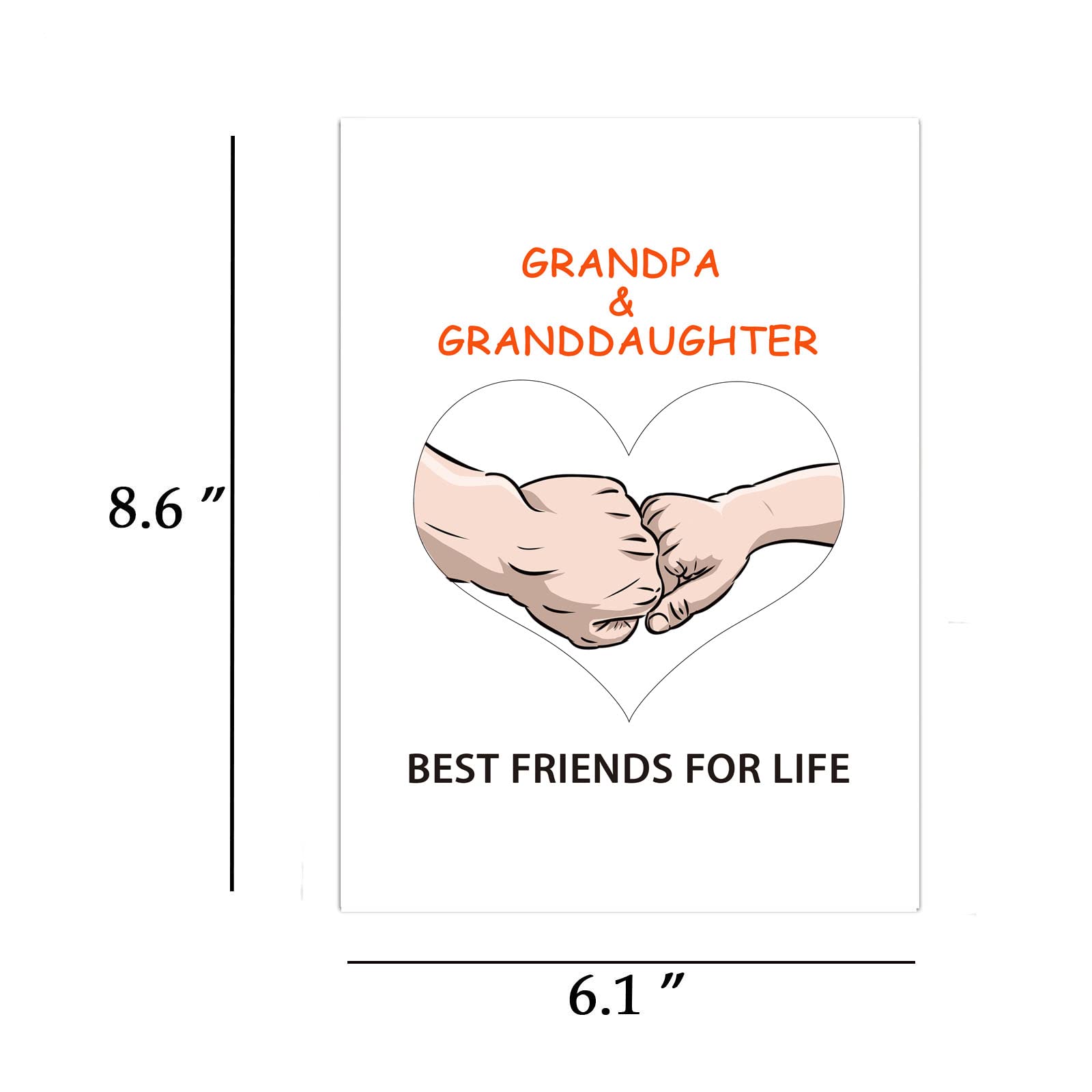 Dapofajo Grandpa & Granddaughter, Grandpa Birthday Card, Cute Card from Granddaughter, Birthday Card for Granddaughter