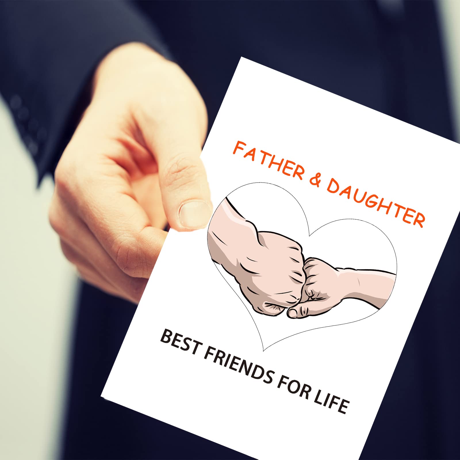 Dapofajo Father's Day Card from Daughter, Father & Daughter Card, Birthday Card for Dad from Daughter, Happy Father Day Card, Greeting Card for Daughter from Father