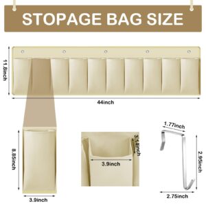 Woanger 2 Pcs RV Shoe Pockets 10 Pockets Hanging Bedside Storage Organizer 44 Inches RV Storage Pockets with 10 Sturdy Hooks for Shoes Toys and Tool Accessories