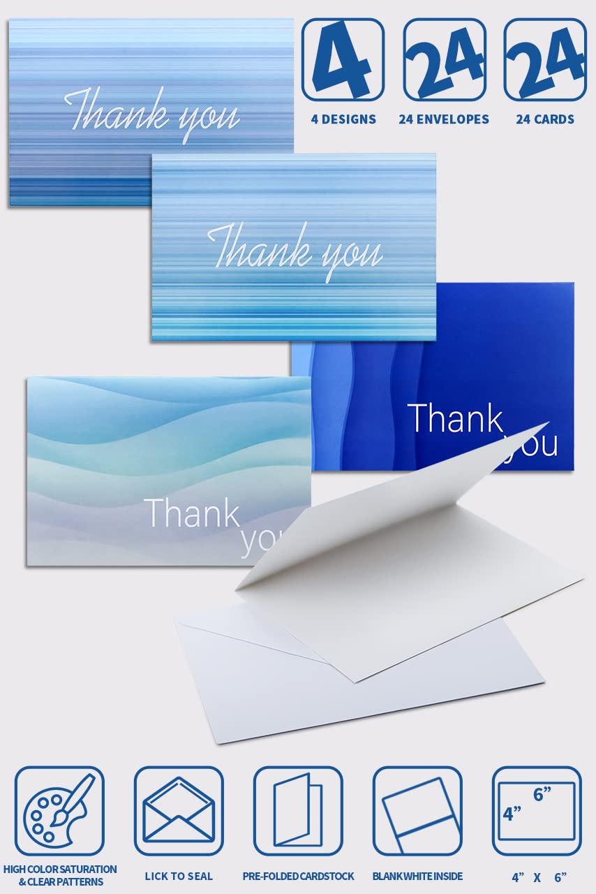 cofullsky Thank You Cards with Envelopes, Thank You Notes Cards Bulk 4 * 6 Blank Baby Shower Thank You Greeting Cards Set for Funeral Wedding Bridal Shower Business Graduation 2024 Coworker Employee