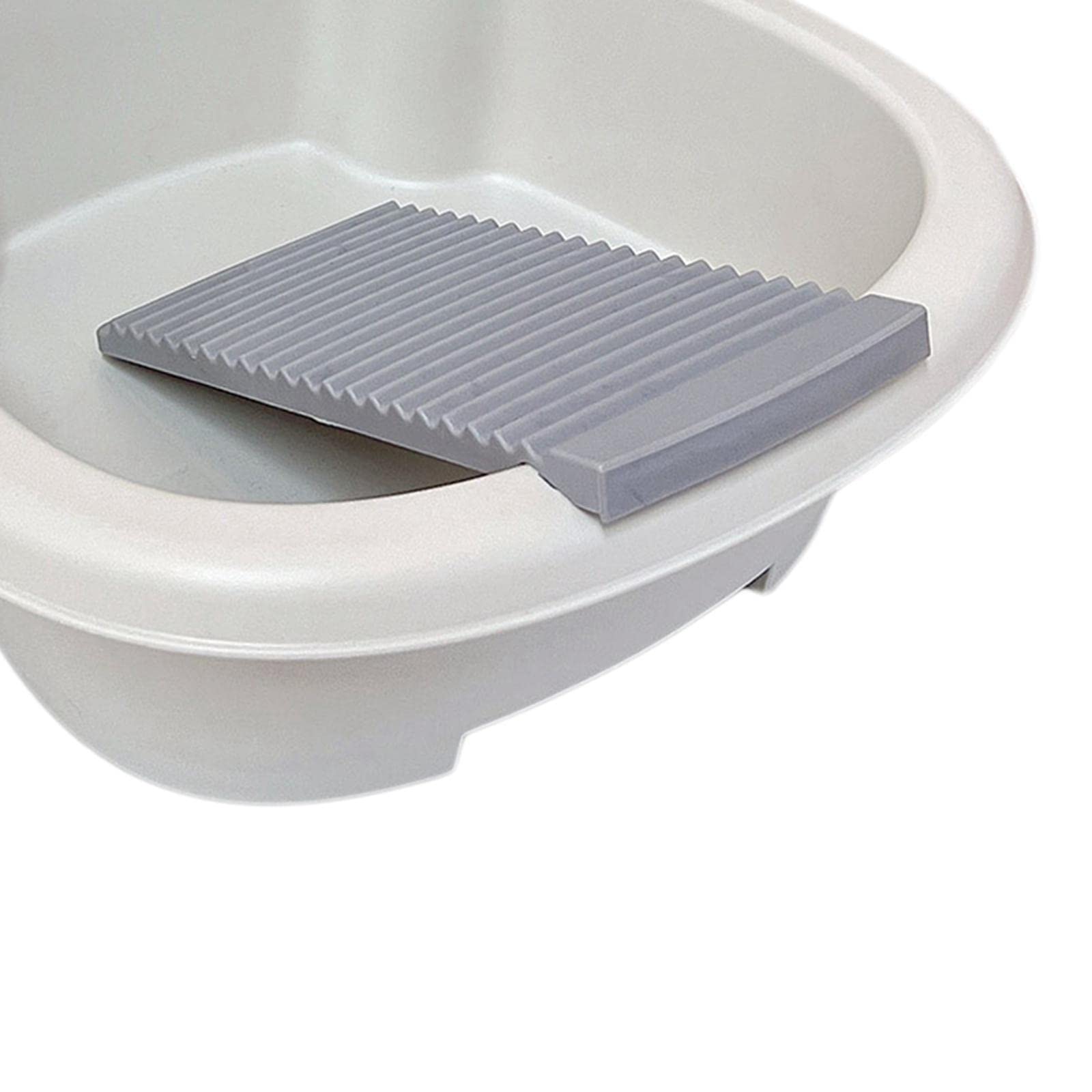 Gralara Laundry Wash Basin with Washboard, Washing Clothes Bucket Hand Wash Board Basin for Laundry Japanese Laundry Tub for T Shirt, Underwear, Gray