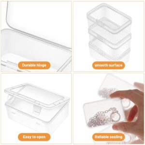 Mathtoxyz Small Bead Organizers and Storage, Clear Bead Storage Containers Rectangle Bead Holder Plastic Cases Transparent Boxes for Nail DIY Craft Making Jewelry Battery Screw