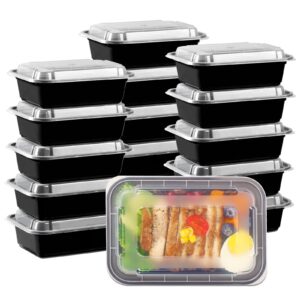 moretoes 15 pack meal prep containers reusable, food containers with lids 24oz, 1 compartment food storage containers, reusable lunch boxes food grade bento box, microwave/freezer/dishwasher safe