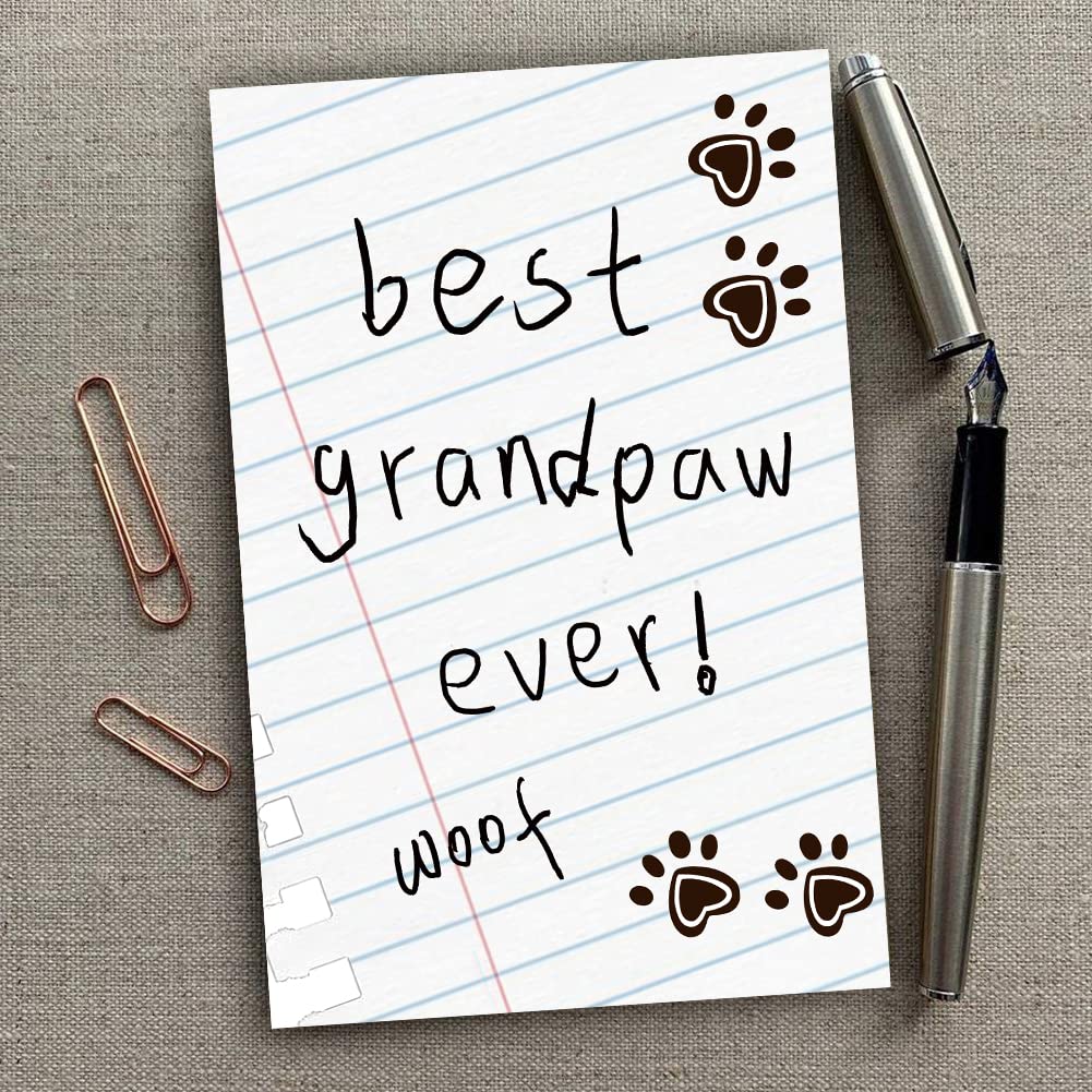 Spercy Cute Father’s Day Card from Dog to Grandpa, Dog Grandpa Birthday Card, Funny Grandpa Birthday Card, Best Grandpaw Ever