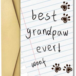 Spercy Cute Father’s Day Card from Dog to Grandpa, Dog Grandpa Birthday Card, Funny Grandpa Birthday Card, Best Grandpaw Ever