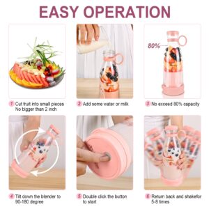 LittleLuxuries Portable Manual Food Blender, Pink