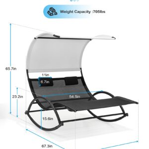 Crestlive Products Outdoor Double Chaise Lounge, Patio Swing