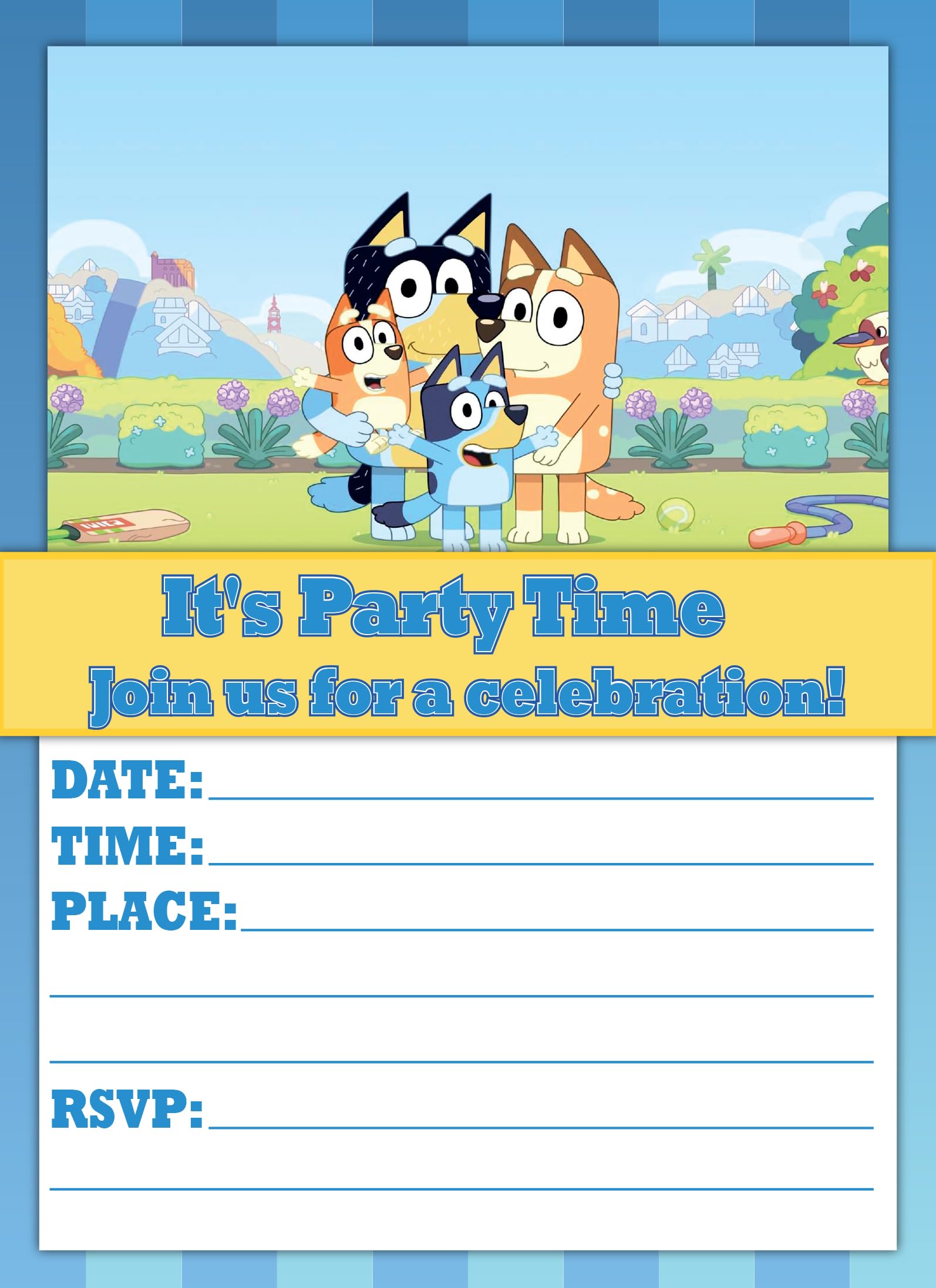 NATURAL BEHAVIOUR Set of 20 Playful Pup-Themed Happy Birthday Invitation Cards & Envelopes – Lightweight (240g), Postcard Style Invites for the Perfect Party Pack