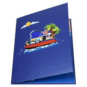 GREETING ART Fishing Pop-Up Greeting Card, Ideal for Father's Day, Birthday, Retirement, Fisherman Gift