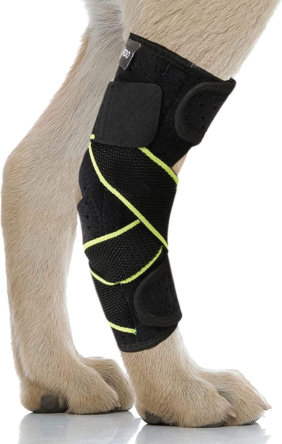 PETNEDO Dog Canine Rear Leg Hock Joint Brace for Medium and Large Dog, Compression Wrap with Straps & Metal Spring Strips Protects Wounds, Heals, Prevents Injuries and Sprains from Arthritis-S