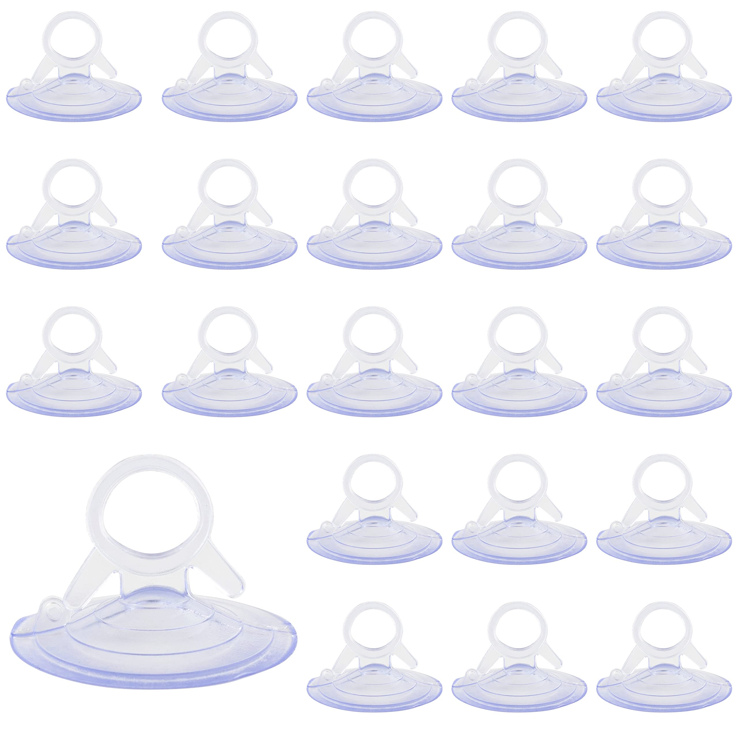 Framendino, 30 Pack Clear Suction Cups with Ring Suction Cups Sucker 1.8 Inch Key Ring Suction Cup Hooks for Windows Wall Car Kitchen Office Hangers Home Decoration