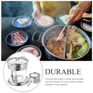 Hemoton Single Fire Stove Pan with Stove Divided Hot Pot Kitchen Hotpot with Stove Double Handle Hot Pot Kitchen Hot Pot Single Hot Pot Pan Chinese Style Hot Pot Kitchen Pot