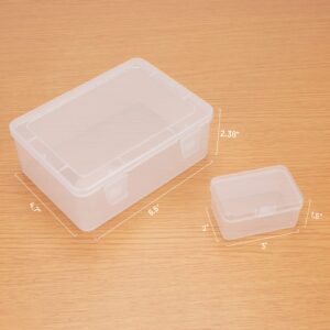 Mathtoxyz Small Bead Organizers and Storage, Clear Bead Storage Containers Rectangle Bead Holder Plastic Cases Transparent Boxes for Nail DIY Craft Making Jewelry Battery Screw