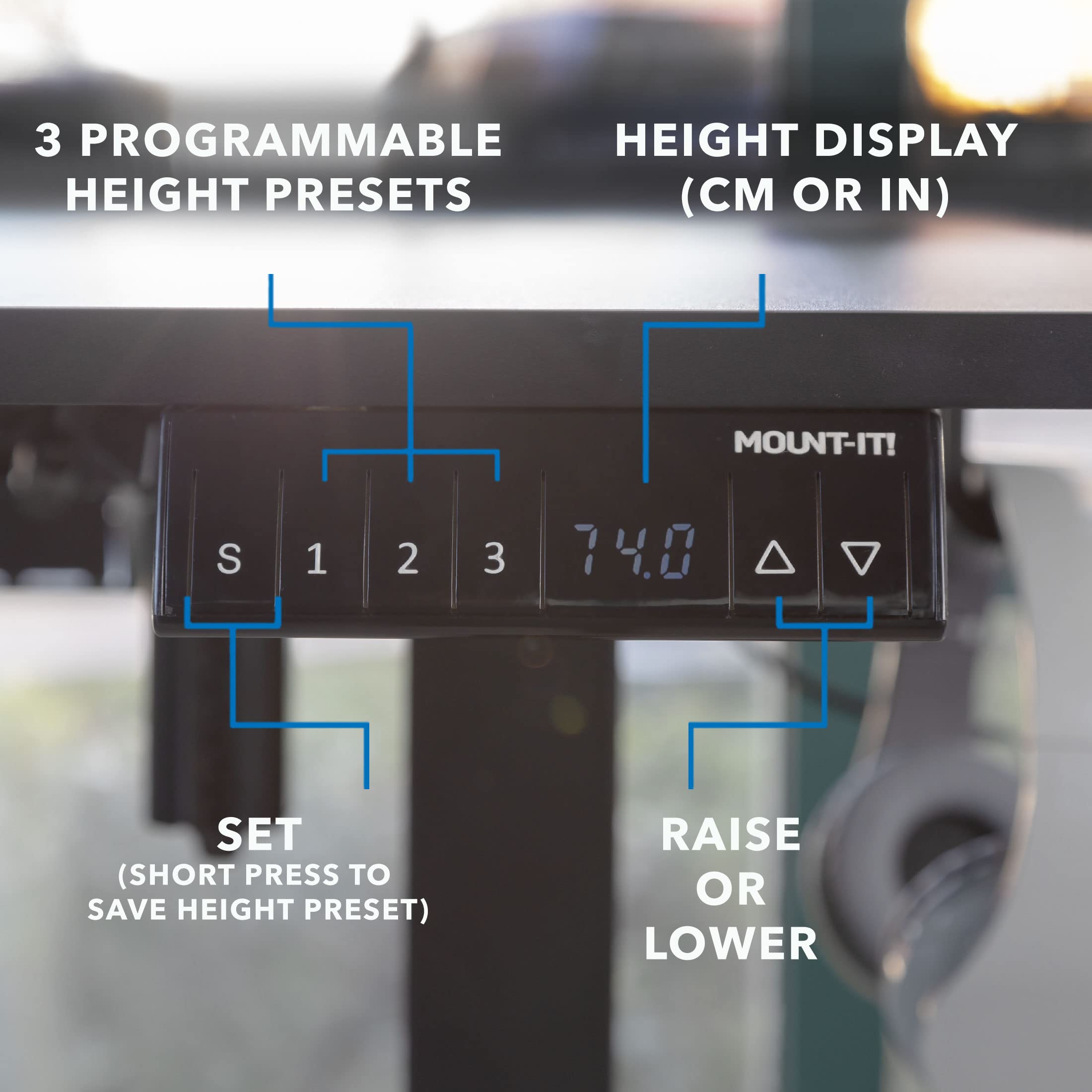 Mount-It! L Shaped Standing Desk - Large Electric Corner Standing Desk, Height Adjustable L Standing Desk with Smooth Ergonomic Height from 28.3" to 46.5", 3 Memory Settings, Solid Steel Frame, Black