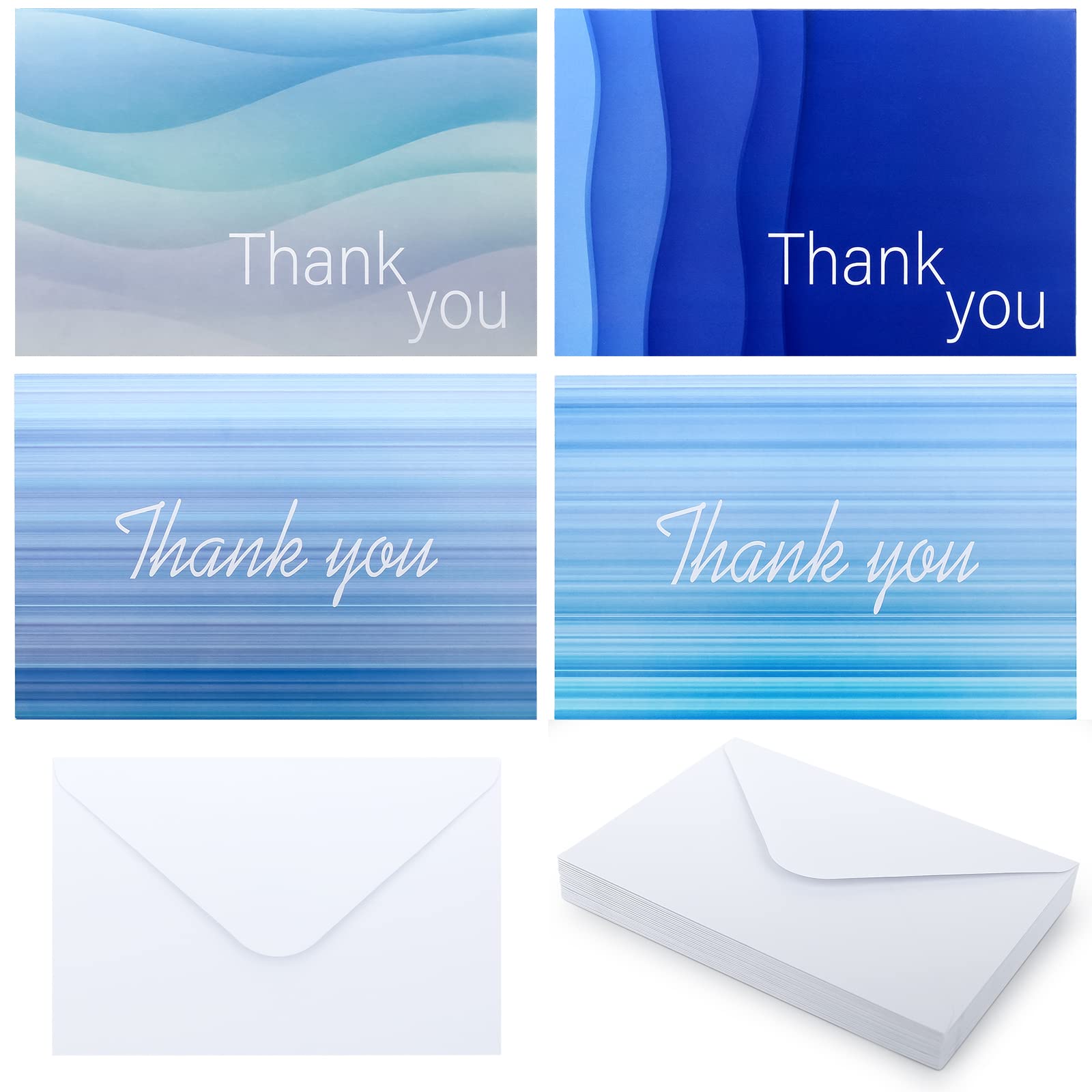 cofullsky Thank You Cards with Envelopes, Thank You Notes Cards Bulk 4 * 6 Blank Baby Shower Thank You Greeting Cards Set for Funeral Wedding Bridal Shower Business Graduation 2024 Coworker Employee