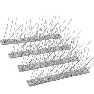 grebai bird spikes for pigeons small birds,stainless steel fence spikes,effectively deter crows,woodpeckers,pigeons and other small birds cover 16.2feet