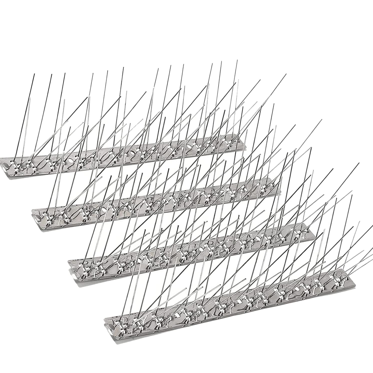 GREBAI Bird Spikes for Pigeons Small Birds,Stainless Steel Fence Spikes,Effectively Deter Crows,Woodpeckers,Pigeons and Other Small Birds Cover 16.2Feet