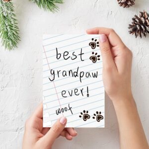 Spercy Cute Father’s Day Card from Dog to Grandpa, Dog Grandpa Birthday Card, Funny Grandpa Birthday Card, Best Grandpaw Ever