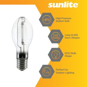 Sunlite 02503 LU70/MOG 70 Watt High Pressure Sodium Light Bulb, Mogul Base (E39), ANSI Code S62, 6300 Lumen, 24000 Life Hours, Clear, 2100K, 2-Pack