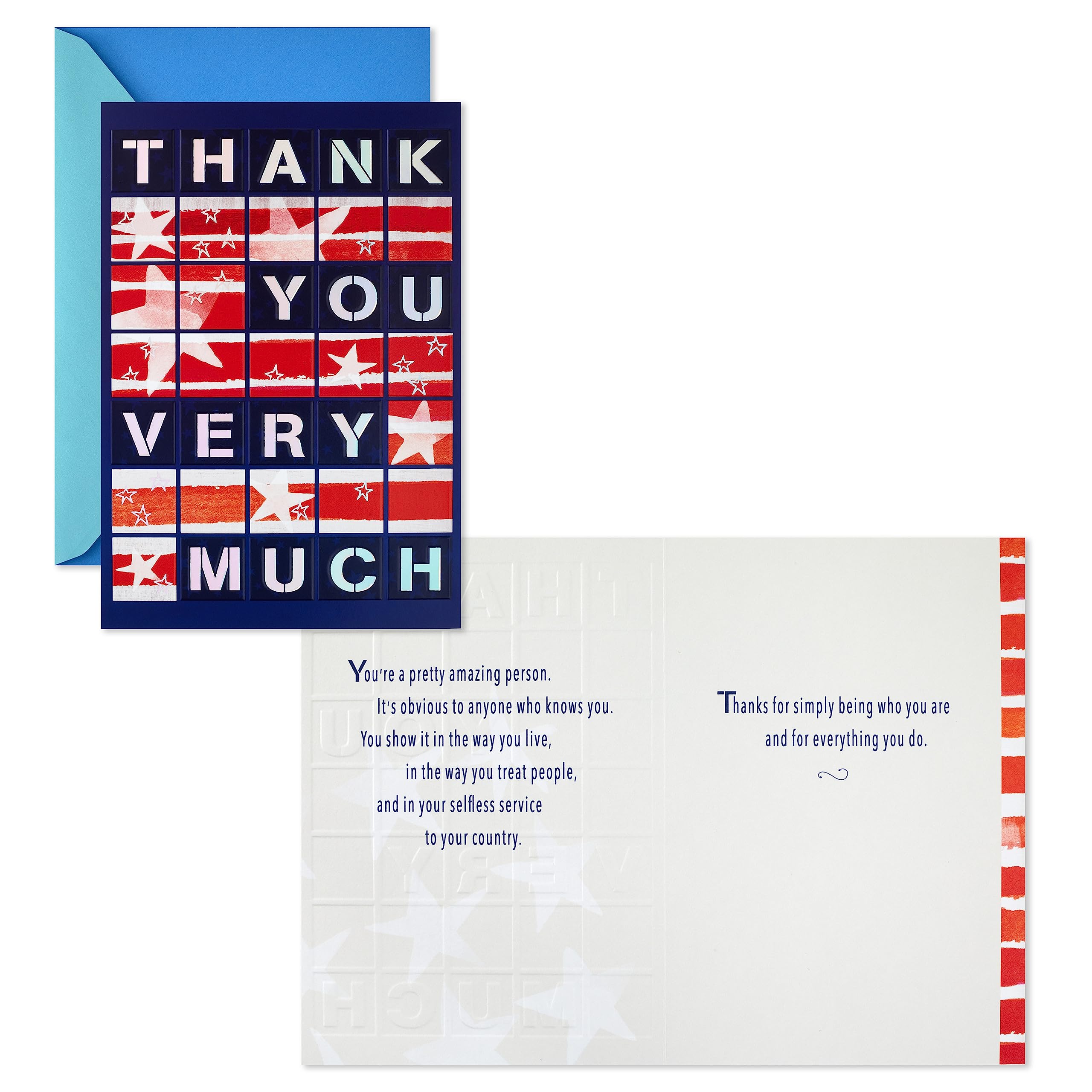 Hallmark Pack of 3 Military Thank You Cards, Veterans Day Cards (Protect and Serve)