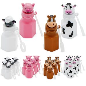 12 farm animals bubbles 12 pack - barnyard farm animal bubbles party favors with wands includes - horse, sheep, pig and cow by 4e's novelty