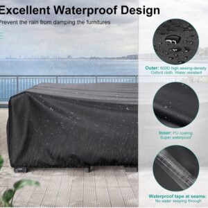 Patio Furniture Covers Waterproof Cushion Covers for Outdoor Furniture Sofa Cover Table Cover Lounge Chair Covers Outdoor Furniture Covers Black (67x37x27.5 inch)