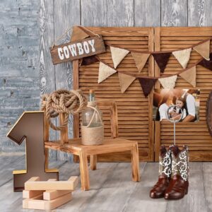 Tatuo 6 Pcs Cowboy Boots Table Number Holders Cute Photo Balloon Place Card Holder Cute Table Number Stands Picture Menu Memo Clips for Food Signs Party Wedding Anniversary Decorations (Dark Brown)