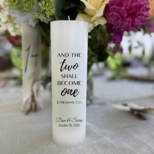 Unity Candle and The Two Shall Become One Personalized